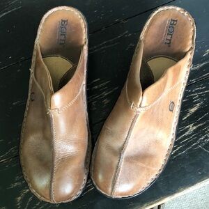 Born Brown Leather Loafers Slip-On Comfort